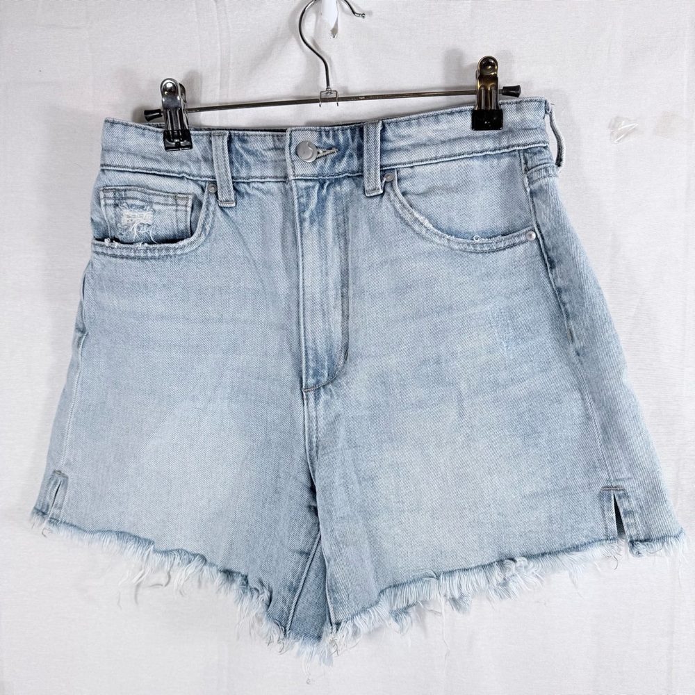 Joe's Jeans Downey Wash Frayed Hem Denim Shorts Size 26 Side‎ Slit
